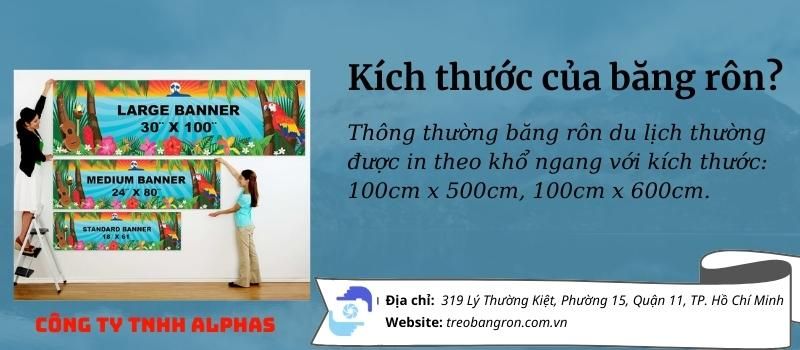 Kích thước của băng rôn du lịch.