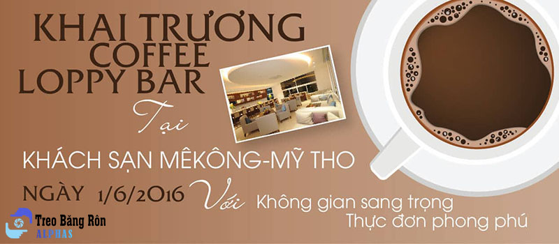 mẫu băng rôn khai trương quán cafe