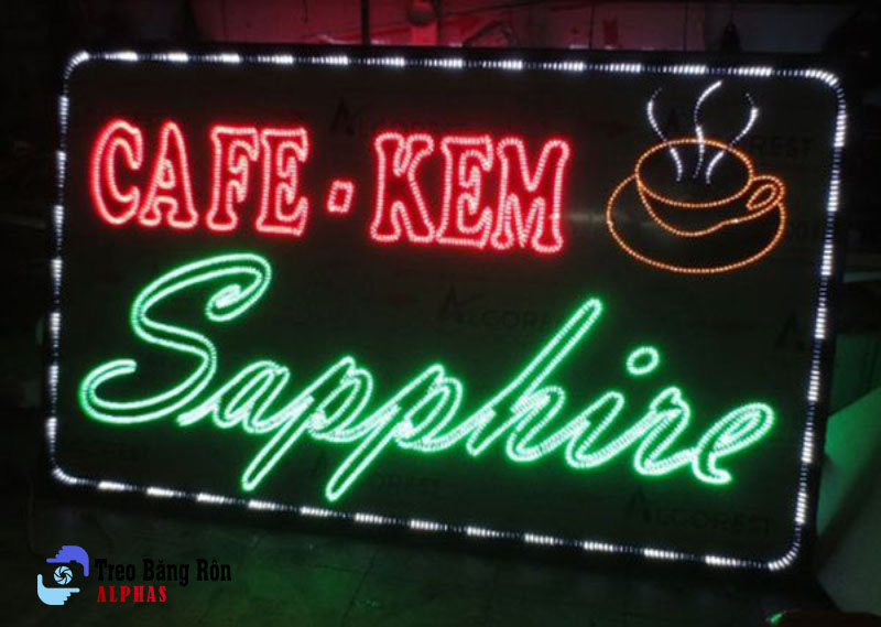 Mẫu biển quảng cáo đèn led cafe