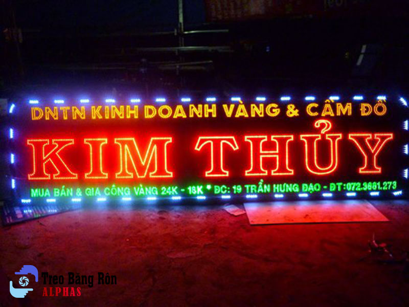 Mẫu biển quảng cáo đèn led tiệm vàng