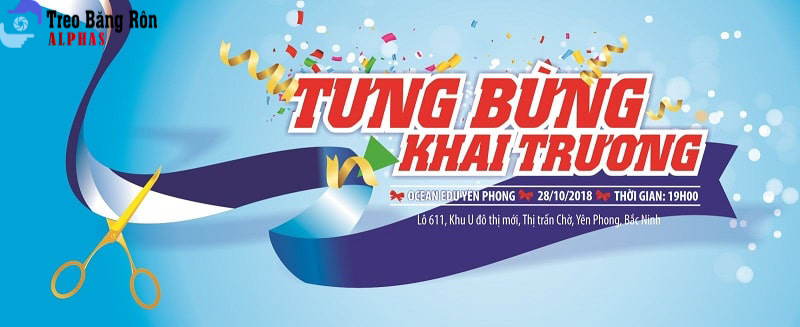 mẫu banner khai trương đẹp, ấn tượng