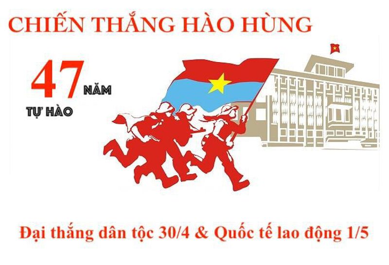 băng rôn ngày giải phóng miền nam và quốc tế lao động