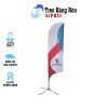 Cờ bãi biển (lưỡi liềm) 3m thân nhôm đế inox