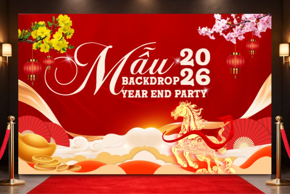 50+ Mẫu Backdrop Tiệc Tất Niên Đẹp, Mới Nhất