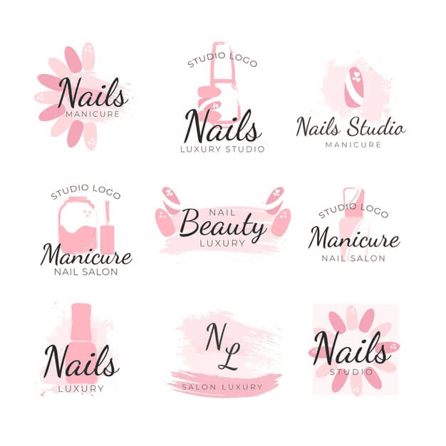 Logo nail kết hợp nhiều chi tiết