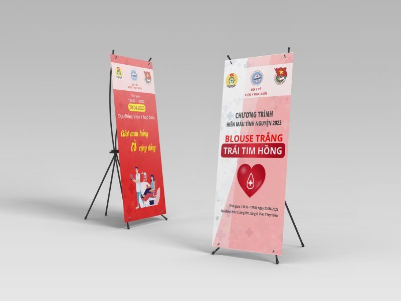 Standee hiến máu tình nguyện mẫu 2