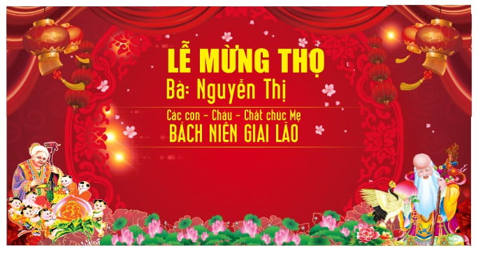 Backdrop lễ mừng thọ