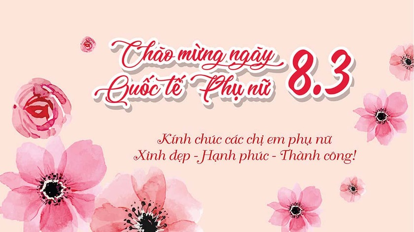 Băng rôn 8.3 phong cách vintage, tinh tế và nhẹ nhàng