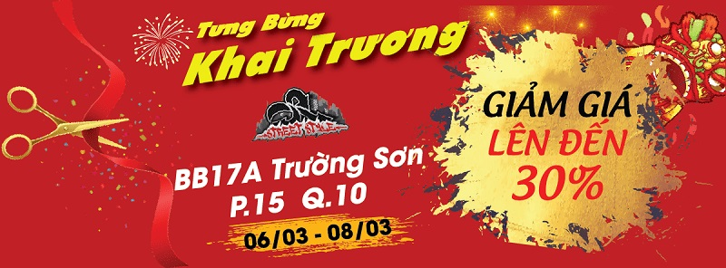 Băng rôn khai trương khuyến mãi