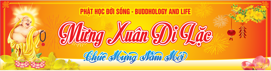 Băng rôn mừng xuân Di Lặc