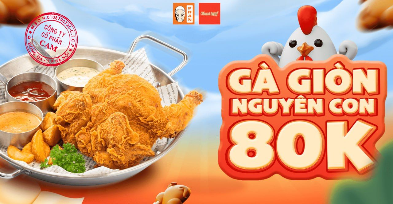 Banner cửa hàng gà rán