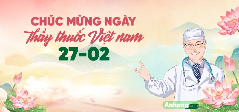 Mẫu băng rôn Ngày thầy thuốc Việt Nam dễ thương