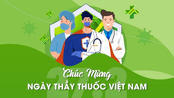 Mẫu băng rôn Ngày thầy thuốc Việt Nam nghệ thuật