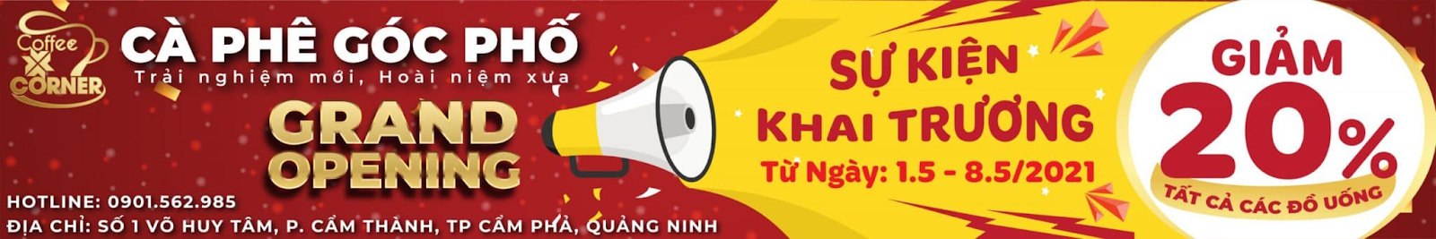 Mẫu băng rôn khai trương quán cà phê