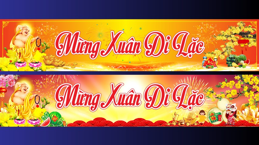 mẫu bandroll mừng xuân di lặc