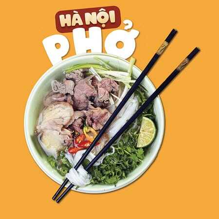 Băng rôn giới thiệu phở Hà Nội