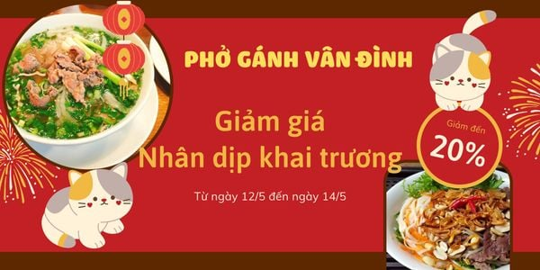 Băng rôn khai trương quán phở gánh