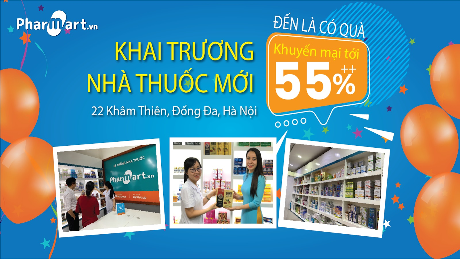 Banner khai trương nhà thuốc mới