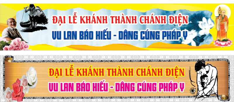 Mẫu băng rôn khánh thành chánh điện