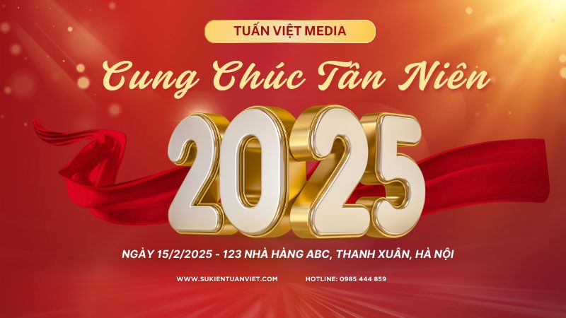 Background sự kiện tiệc tân niên 50+ Mẫu Backdrop Tân Niên Đẹp, Sang Trọng