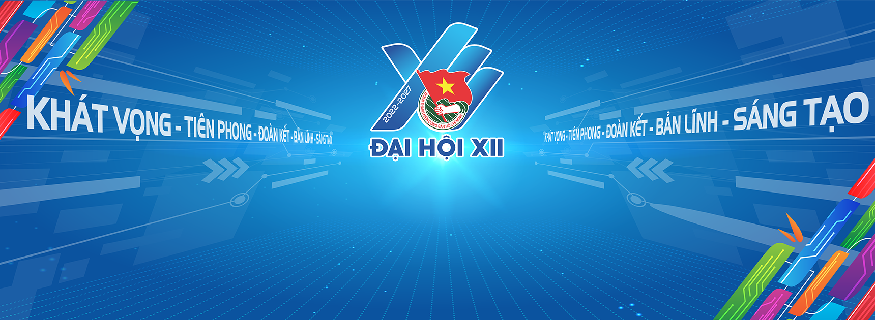 Phông sự kiện đại hội đẹp 22+ Mẫu Background, Backdrop Đại Hội Công Đoàn Đẹp