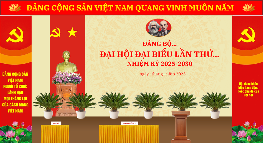 Phông nền đại hội 25+ Mẫu Backdrop Đại Hội Đảng, Đại Hội Chi Bộ Đẹp, Ý Nghĩa