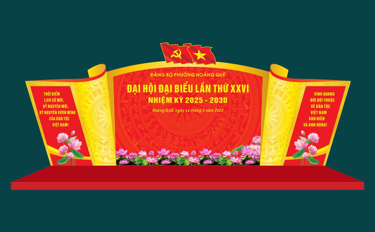 Background đại hội đại biểu 25+ Mẫu Backdrop Đại Hội Đảng, Đại Hội Chi Bộ Đẹp, Ý Nghĩa