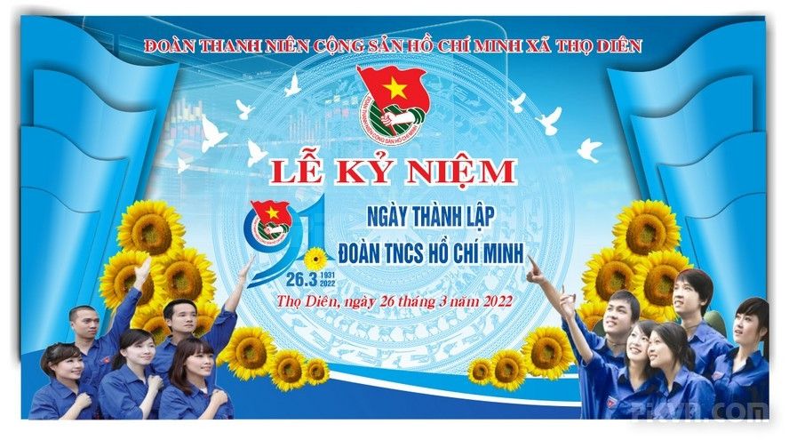 Background kỷ niệm thành lập đoàn thanh niên