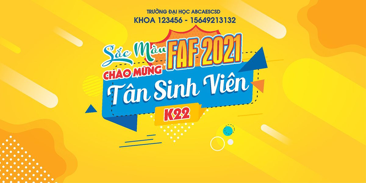 backdrop chào mừng tân sinh viên